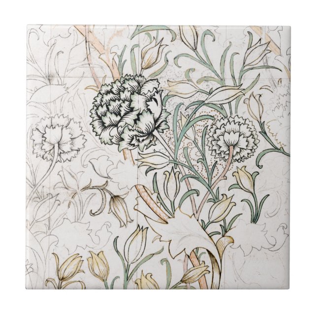 CERÂMICA  AZULEJO DE CERÂMICA: WILLIAM MORRIS : HONEYSUCKLE (Frente)