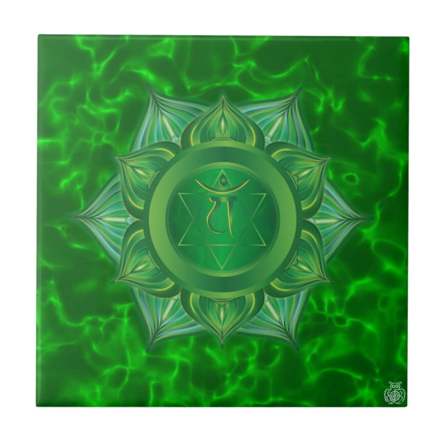 Cerâmica Azulejo de Chakra do coração (Frente)