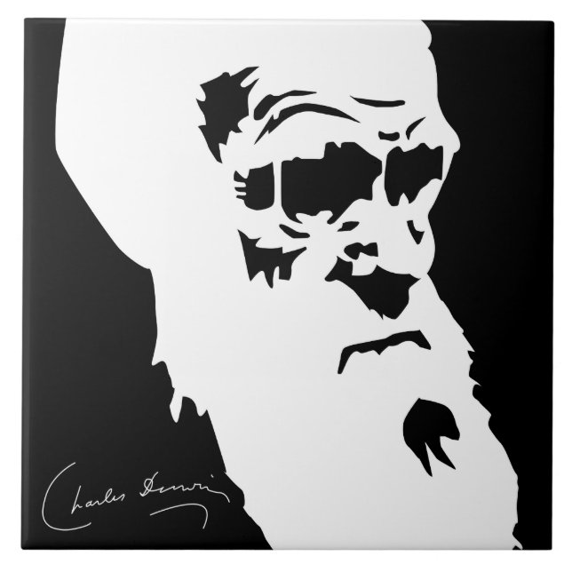 Cerâmica Azulejo de Charles Darwin (Frente)