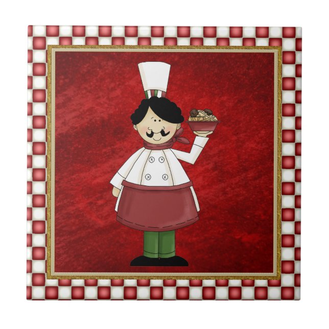 Cerâmica Azulejo de chef italiano (Frente)