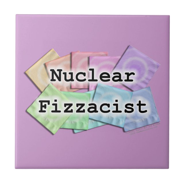 Cerâmica Azulejo de Coaster de Barman Fizzacista Nuclear (Frente)