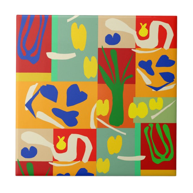 Cerâmica Azulejo de Colagem Inspirada Matisse (Frente)