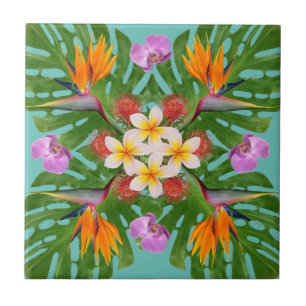Cerâmica azulejo de colcha hawaiana moderno tropical