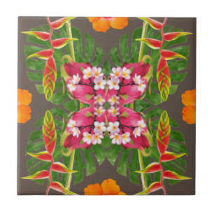 Cerâmica azulejo de colcha hawaiana moderno tropical