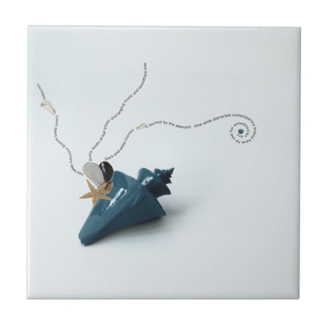 Cerâmica Azulejo de concha elegante azul como banheiro de d (Frente)