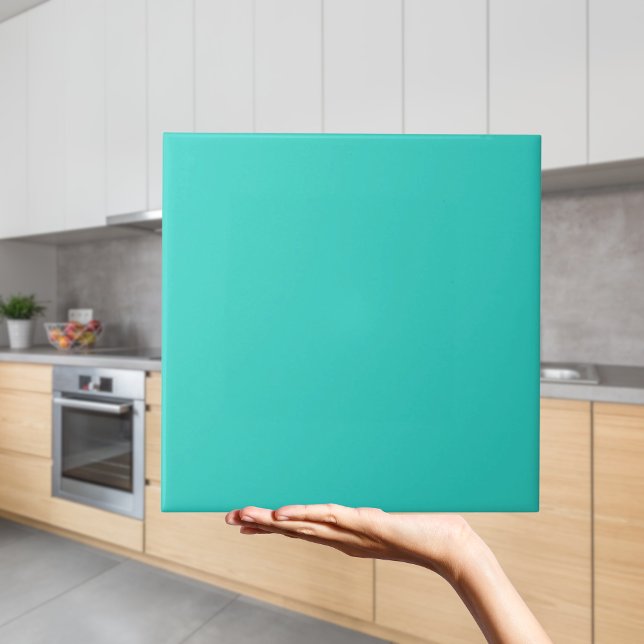 Cerâmica Azulejo de cor azul turquesa (Modern plain turquoise blue Tile
)