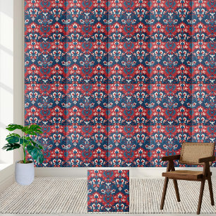 Cerâmica Azulejo de Cor damasco Floral escandinava