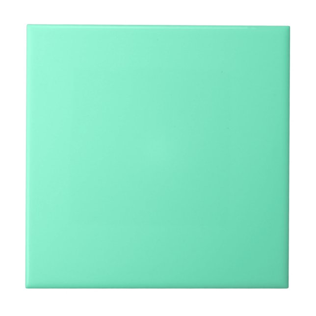 Cerâmica Azulejo de cor sólida azul-aqua simples (Frente)