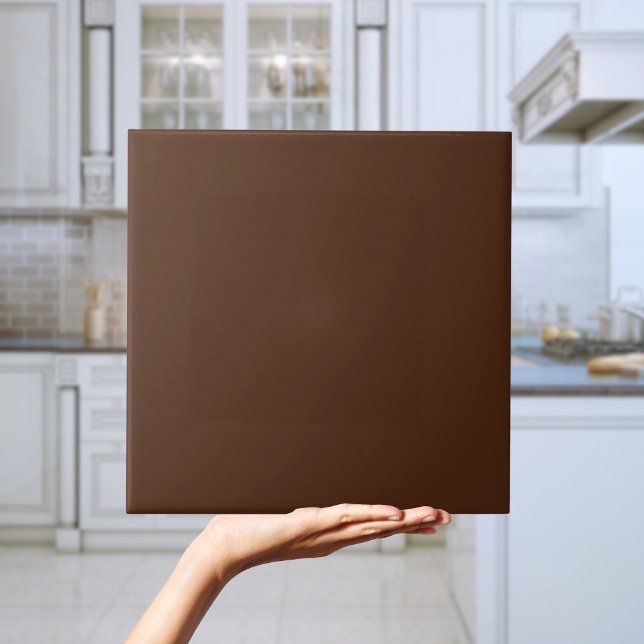 Cerâmica Azulejo de cor sólida marrom-chocolate (Chocolate Brown Solid Colour Tile)