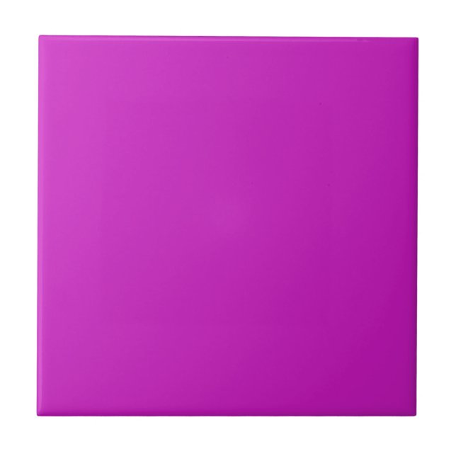 Cerâmica Azulejo de cor sólida roxa magenta (Frente)