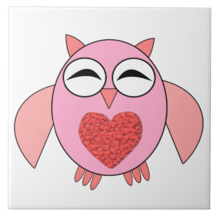 Cerâmica Azulejo de Coração de Amor Rosa