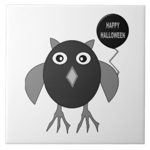 Cerâmica Azulejo de Coruja de Festa de Halloween Assustador