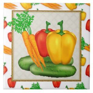 Cerâmica azulejo de cozinha com legumes