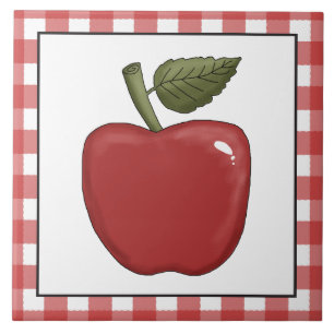 Cerâmica azulejo de cozinha de maçã vermelha