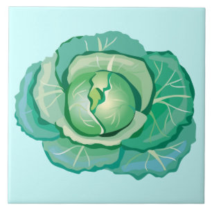 Cerâmica Azulejo de cozinha decorativa de couve verde