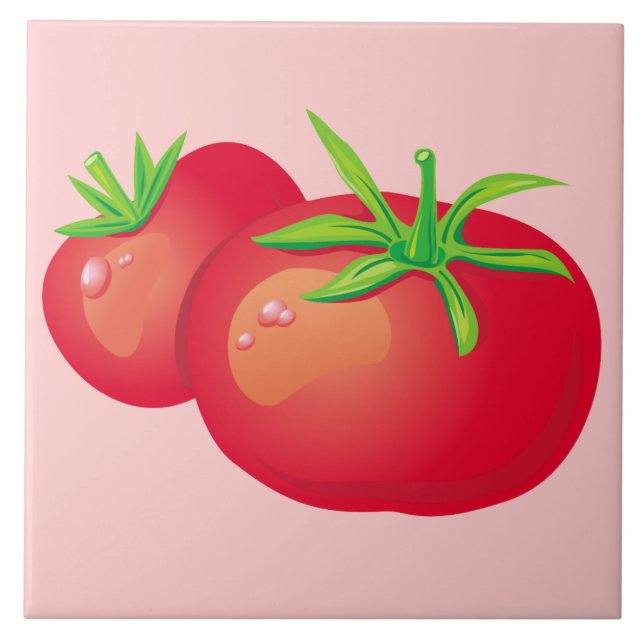 Cerâmica Azulejo de Cozinha Decorativa de Tomate Vermelho (Frente)