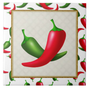 Cerâmica azulejo de cozinha divertida dos Peppers de desenh