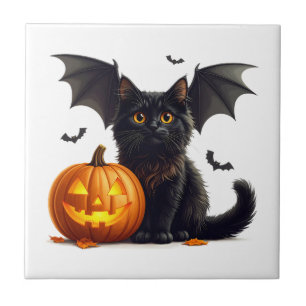 Cerâmica Azulejo de Cozinha Gato de Halloween