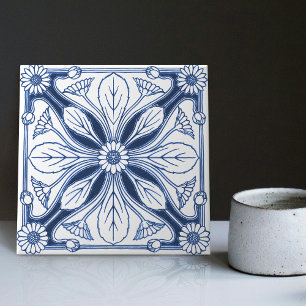 Cerâmica Azulejo de Cozinha Repro Dutch Delft Blue Daisy
