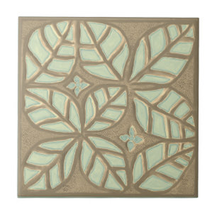 Cerâmica Azulejo de cozinha, verde e cogumelos