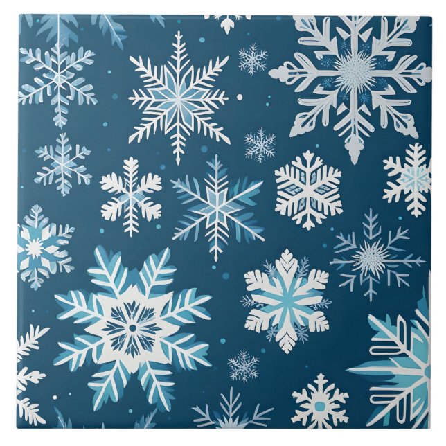 Cerâmica azulejo de cristais de floco de neve (Frente)