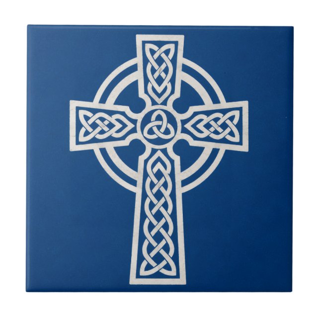 Cerâmica Azulejo de Cruz Celta Azul (Frente)