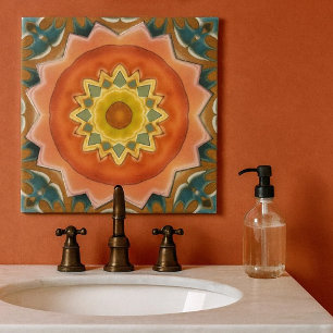 Cerâmica Azulejo de Design Geométrico do Terra Cotta