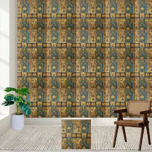 Cerâmica Azulejo de Design Real Egípcio Lotus e Scarab