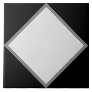 Cerâmica Azulejo de diamante preto cinza e branco