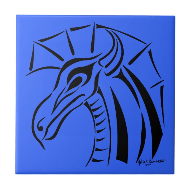 Cerâmica Azulejo de Dragão Crestado (Frente)