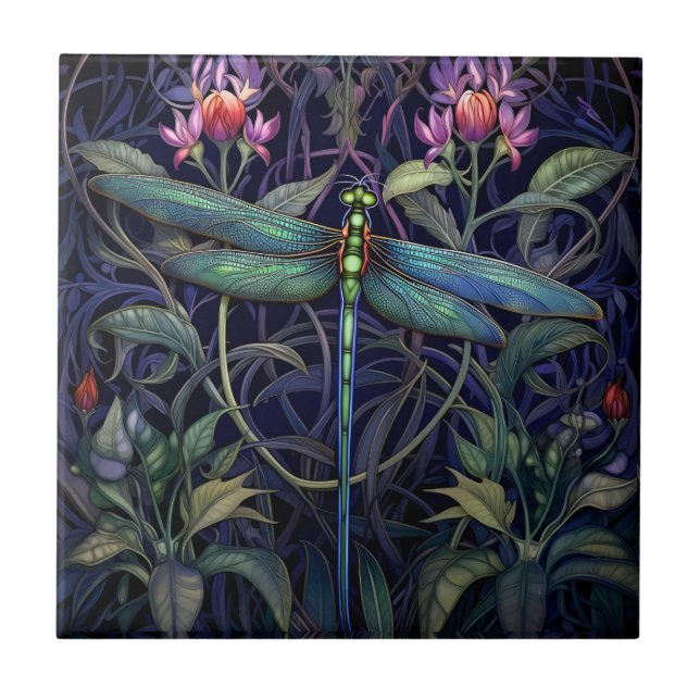 Cerâmica Azulejo de Dragonfly (Coleção de pântanos) (Frente)