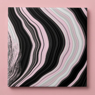 Cerâmica Azulejo de efeito mármore branco-rosa e preto agat
