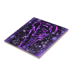 Cerâmica Azulejo de Elefante Roxo