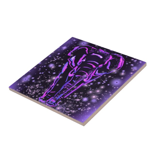 Cerâmica Azulejo de Elefante Roxo (Lateral)