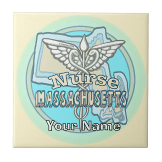 Cerâmica Azulejo de Enfermeira de Massachusetts Caduceu