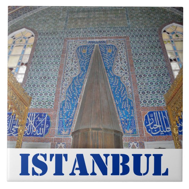 Cerâmica azulejo de entorno do Palácio Topkapi (Frente)