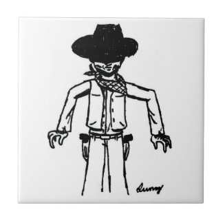 Cerâmica Azulejo de esboço do cowboy