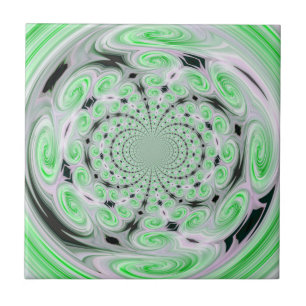 Cerâmica Azulejo de espirais de nuvem suave verde