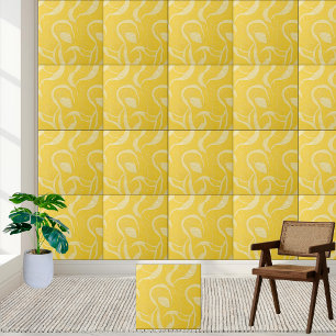 Cerâmica Azulejo de espiral amarelo ensolarado, padrão cerâ