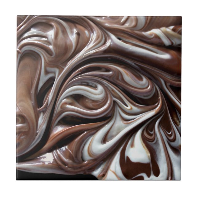 Cerâmica azulejo de espiral de chocolate (Frente)
