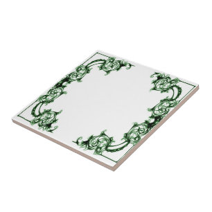 Cerâmica Azulejo de espiral floral Damask