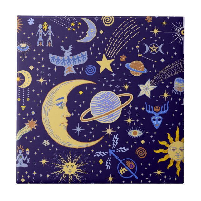 Cerâmica Azulejo de Espíritos Celestiais (Frente)