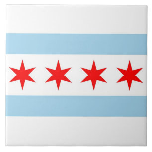 Cerâmica Azulejo de Estado de Chicago Flag Illinois