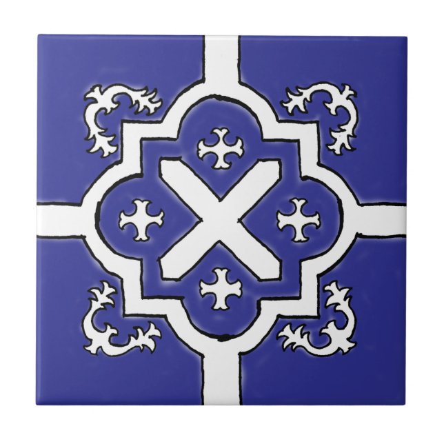 Cerâmica azulejo de Estilo Azul Decorativo (Frente)