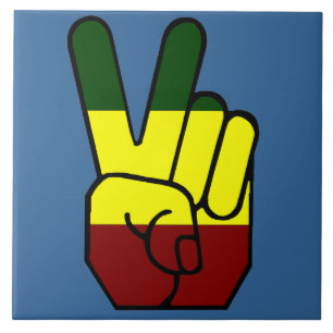Cerâmica Azulejo de Estilo de Reggae de Sinal de Paz