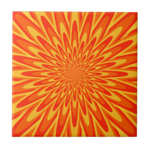 Cerâmica Azulejo de estouro vermelho, alaranjado, amarelo