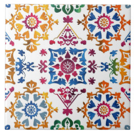 Cerâmica Azulejo de Estrela Colorida Mexicano