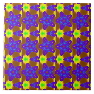 Cerâmica azulejo de estrelas roxas