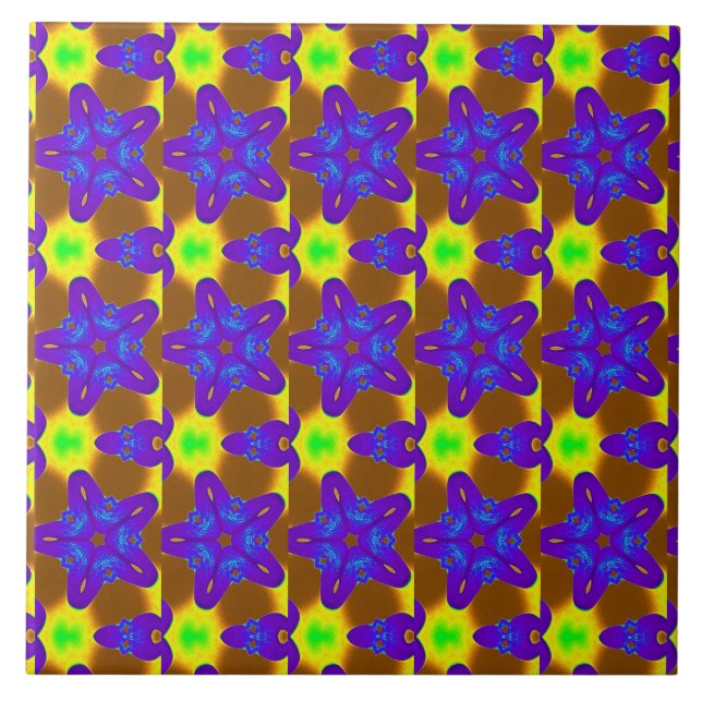 Cerâmica azulejo de estrelas roxas (Frente)