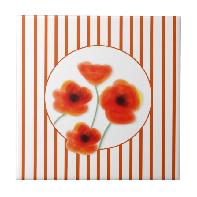 Cerâmica Azulejo de Estrias e Papas Laranja (Frente)